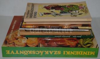 7db szakácskönyv: Energiaszegény étrend, A 100 legfinomabb fokhagymás étel, Vízvári Mariska szakácskönyve, Mindenki szakácskönyve, stb.