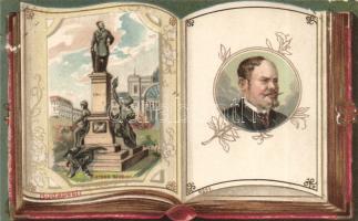 Budapest VII. Baross-szobor litho