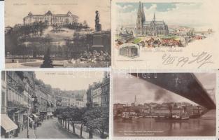 11 db régi, külföldi városképes lap, közte egy 1899-ből