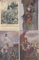 8 db régi motívumlap, főleg katonai tematikájú, mind a Hadisegélyező Hivatal kiadása