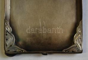 Ezüst szecessziós szelence, zománc tájképpel és peremmel, jelzett 925 és mesterjel, 6×4 cm, hibátlan...