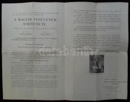 1909 Magyar Viseletek Története c. könyvsorozat reklámja és megrendelőlapja