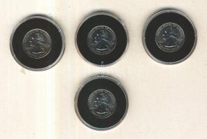 Amerika Egyesült Államok 2006-2008. 1/4$ 4db klf emlékkiadása tanúsítványokkal! T:BU
USA 2006-2008. ...