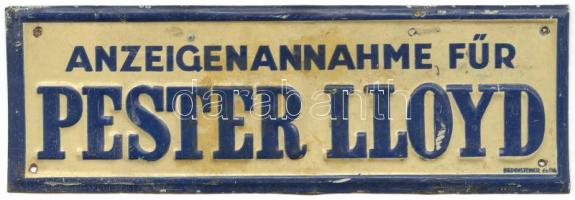 Cca 1900 Pester Lloyd fémtábla, 18×6 cm