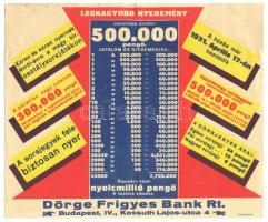 1931 Dörge Frigyes Bank sorsjegy
