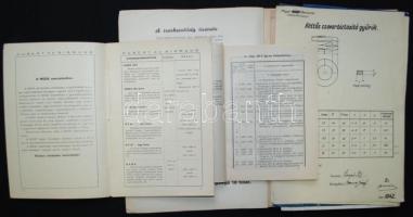 1936 Magyar vasút és közlekedés, vasúttal kapcsolatos füzetekkel, íratókkal,