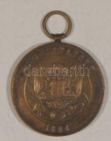 cca 1900 "A Magyar Országos Tűzoltó-Szövetség 5 éves Szolgálati Érme" Br szalag nélkül T:2