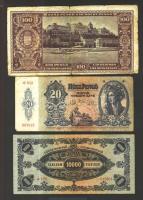 22db pengő és néhány korona bankjegy T:I-,II,III