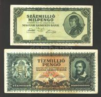 22db pengő és néhány korona bankjegy T:I-,II,III