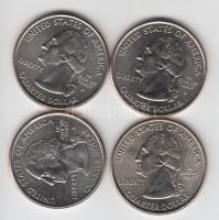 Amerika Egyesült Államok 2001-2004. 1/4$ 4db klf emlékkiadása tanúsítványokkal! T:BU
USA 2001-2004. ...
