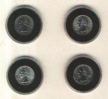 Amerika Egyesült Államok 2000-2003. 1/4$ 4db klf emlékkiadása tanúsítványokkal! T:BU
USA 2000-2003. ...