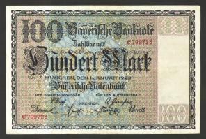 Német Birodalom/Weimari Köztársaság/München 1922.1.1. 100M T:II
Germany-Weimar Republic/München 1922...