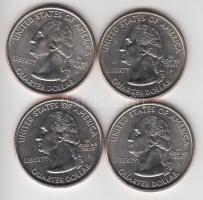 Amerika Egyesült Államok 2005-2006. 1/4$ 4db klf emlékkiadása tanúsítványokkal! T:BU
USA 2005-2006. ...