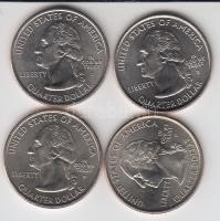 Amerika Egyesült Államok 2004-2005. 1/4$ 4db klf emlékkiadása tanúsítványokkal! T:BU
USA 2004-2005. ...