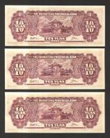 Kína/ Kwangtung Provincial Bank 1949. 10Y (3x) T:I China/Kwangtung Provincial Bank 1949. 10 Yuan (3x) C:Unc