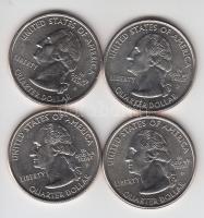 Amerika Egyesült Államok 2002-2004. 1/4$ 4db klf emlékkiadása tanúsítványokkal! T:BU
USA 2002-2004. ...