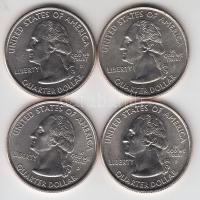Amerika Egyesült Államok 2003-2007. 1/4$ 4db klf emlékkiadása tanúsítványokkal! T:BU
USA 2003-2007. ...