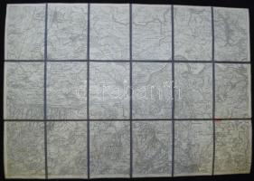 Lombard-Venecia, Janina és Bjelina, Janja, 3 db első világháborús katonai térkép vászonra kasírozva.