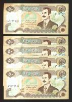 Irak 1994. 50D (5x) egymás utáni sorszámmal T:I
Iraq 1994. 50 Din (5x) sequential serials C:Unc