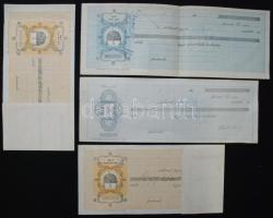 1943-1944 Négy darab váltó, illetékbélyegekkel, kettő kitöltetlen