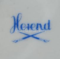 Kézzel festett aranyozott jelzett mini Herendi porcelán kínáló tálka / 
Hand painted tiny Herendi po...