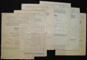 1937-1944 2 db adóív és befizetési csekkek