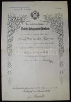 1900-1911 Császári és Királyi Honvédelmi Minisztérium: Hadnagyi és Főhadnagyi kinevezésének és Tartalék Állományba helyezésének díszokiratai