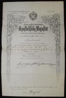 1900-1911 Császári és Királyi Honvédelmi Minisztérium: Hadnagyi és Főhadnagyi kinevezésének és Tarta...