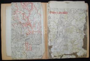 1914-1918 világháborús katonai térképek, összesen 11 db