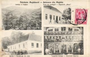 Majdán church, shop, restaurant