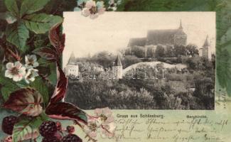 Segesvár church, floral litho