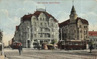 Nagyvárad Hotel Fekete Sas, tram, Divald & Monostory