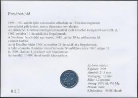 1999. 50f "45 éves az újraátadott Erzsébet-híd" érmés bélyeges boríték (3x) mind klf bélye...