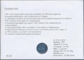 1999. 50f "45 éves az újraátadott Erzsébet-híd" érmés bélyeges boríték (3x) mind klf bélye...
