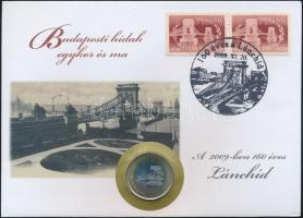 1999. 50f "45 éves az újraátadott Erzsébet-híd" érmés bélyeges boríték (3x) mind klf bélye...