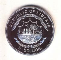 Libéria 2009. 5$ ezüstözött Cu "Nagy Hadvezérek / Dzsingisz kán" T:PP Tanúsítvánnyal, csak 2000db! Liberia 2009. 5 Dollars silver plated Cu "The Greatest Warlords of History / Chingiss Khaan" T:PP with certificate, only 2000 examples!