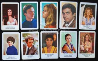 1970-1975 10 db színész kártyanaptár