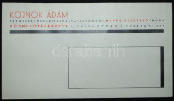 Kojnok Ádám termelési organizátor reklámborítéka