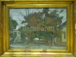 Holba Tivadar (1906-1995): Gesztenyés, olaj, vászon, jelzett, üvegezett keretben, 67x77cm