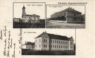 Nagytapolcsány church, school, court