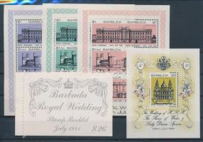 Charles and Diana's wedding set of block + stamp booklet, Károly és Diana esküvője (I) blokksor + bélyegfüzet