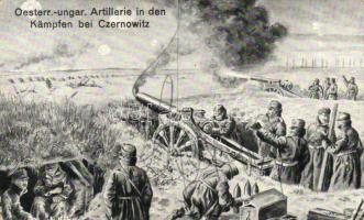 Military WWI, Chernivtsi, Czernowitz K.u.K. artillery, cannons (EK)
