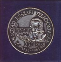 Bognár György (1944-) 1985. A Magyar Műszaki Felsőoktatás 250 éves - Mikoviny Sámuel" fém emlék...