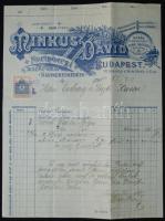 1909 számla, Minikus Dávid Norinbergi és díszmű áruk nagykereskedése
