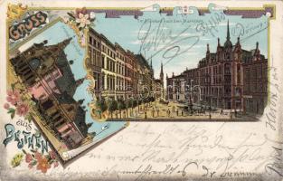 1899 Beuthen mit Bahnhof Litho