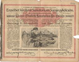 1904. "Erzsébet királyné Sanatorium Sorsjegykölcsön" sorsjegye 5K-ról (5x) T:3