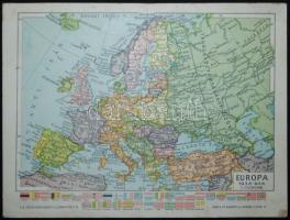 1938 Magyarország, Európa, Világ térképe, 22×17 cm