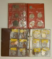 Vegyes hobbi gyűjtemény 4db klf berakóban magyar és külföldi érmékkel, jobb darabokkal T:vegyes