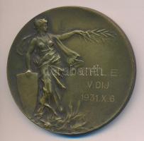 1931. "Országos Polgári Lövész Egyesület V. Díj" Br díjérem (50mm) szign.: Huguenin, Dep. T:2