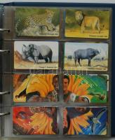 170 darabos külföldi telefonkártya-gyűjtemény igényes gyűrűs berakóban. Egzotikus országokból (dán, ...